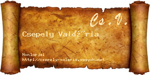 Csepely Valéria névjegykártya